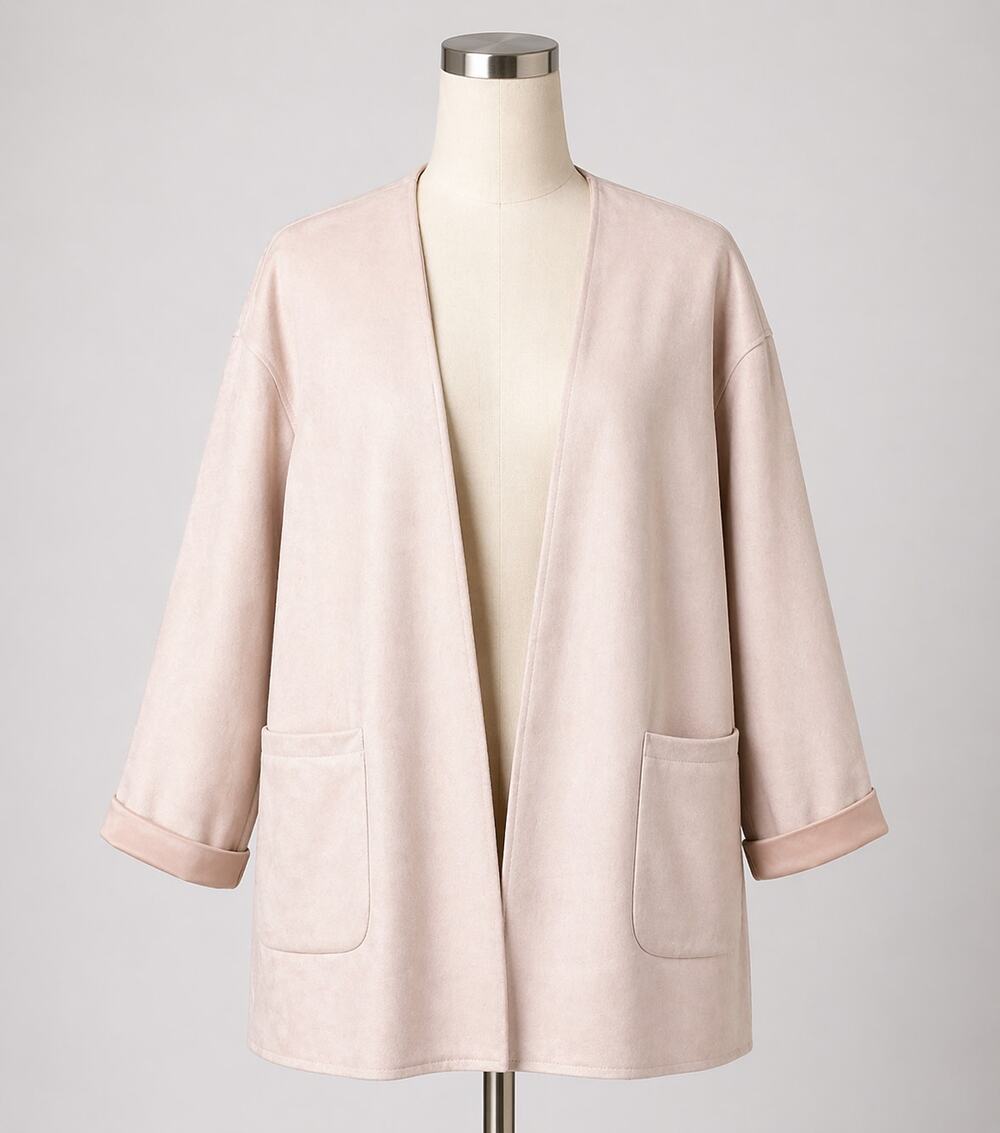 Joan Vass | Pink Faux Suede Light Jacket